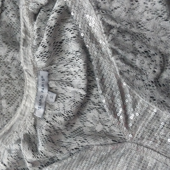 Women's small gray long tunic top dress - Picture 7 of 7